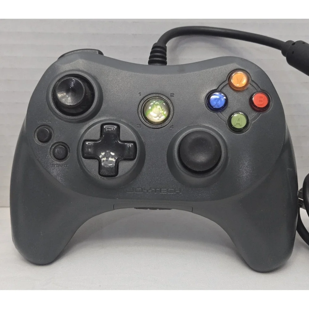 Lot Of 2 Microsoft Xbox Controllers Wireless Winter Forces / Joytech Neo Wired